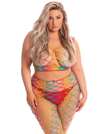 Bodystocking Pink Lipstick Multicolour (XL)-5