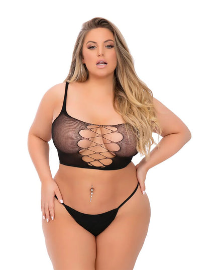 Underwear Set Pink Lipstick Black (L)-5