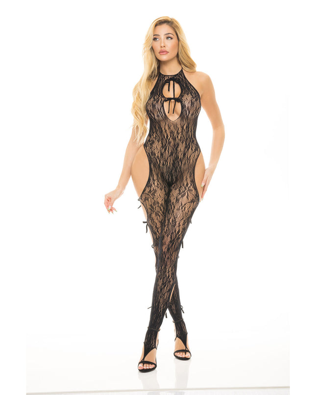 Bodystocking Pink Lipstick Black (One size)-0