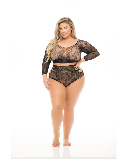 Underwear Set Pink Lipstick Black (L)-0