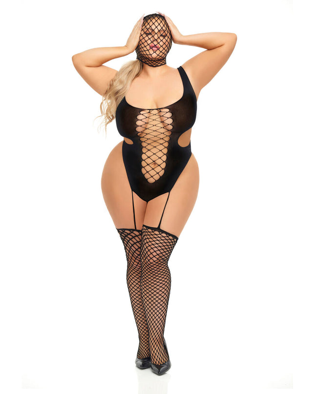 Bodystocking Pink Lipstick Black (L)-0