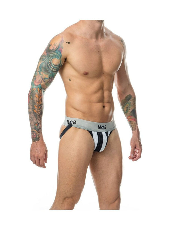 Thong Mob Eroticwear White Black XXL-0