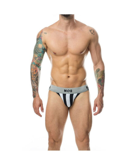 Thong Mob Eroticwear White Black XXL-2