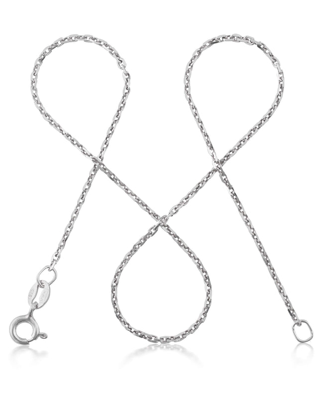 Ankerkette DELICATE Dünn Silber Diamantiert-0