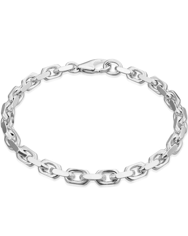 Armband Ankerkette DELICATE Massiv Silber Diamantiert-0