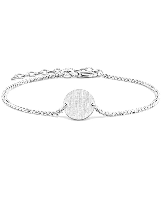 Armband Panzerkette CIRCLE Silber Rhodiniert-0