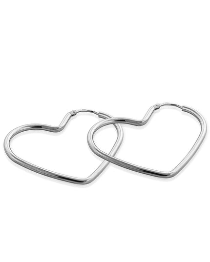 Creolen HEART Silber Rhodiniert-0