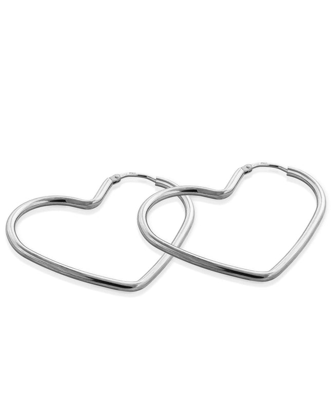 Creolen HEART Silber Rhodiniert-0