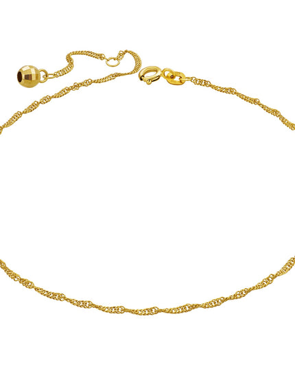 Fußkette Singapurkette mit Kugel SINGAPORE 14k Echtgold-0