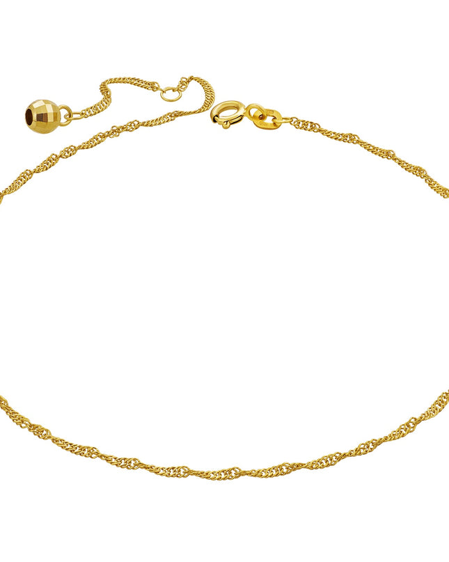 Fußkette Singapurkette mit Kugel SINGAPORE 14k Echtgold-0