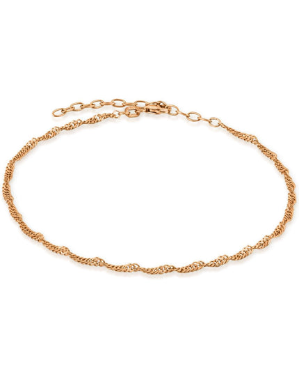 Fußkette Singapurkette SINGAPORE Roségold Vergoldet-0