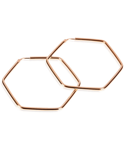 Creolen HEXAGON Klassisch Roségold Vergoldet-1