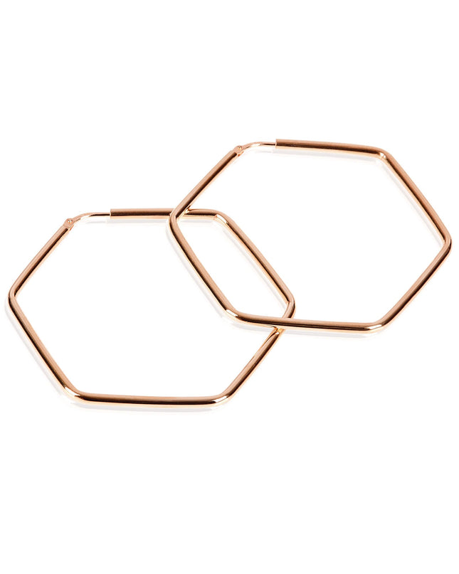 Creolen HEXAGON Klassisch Roségold Vergoldet-1