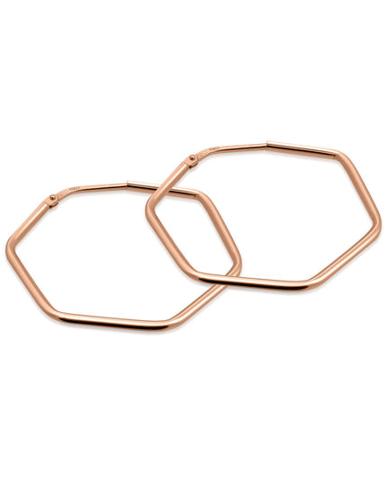 Creolen HEXAGON Dezent Roségold Vergoldet-0
