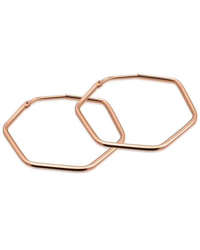 Creolen HEXAGON Dezent Roségold Vergoldet-0