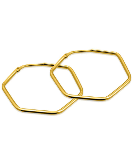 Creolen HEXAGON Dezent Vergoldet-0