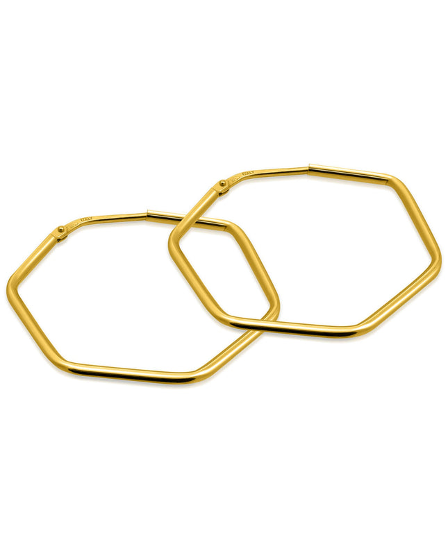 Creolen HEXAGON Dezent Vergoldet-0
