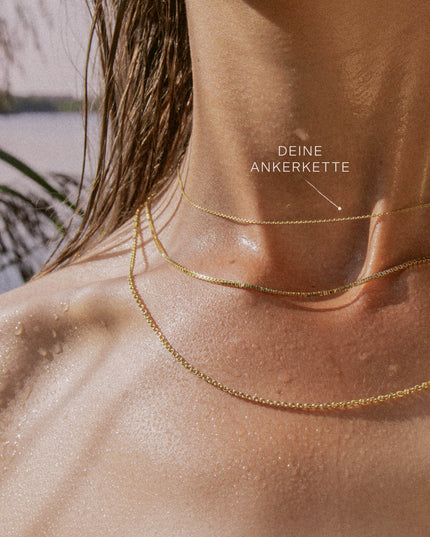 Ankerkette DELICATE Zart 14k Echtgold Diamantiert-2