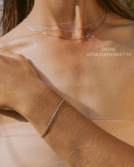 Venezianerkette VENICE Zart 14k Weißgold-2