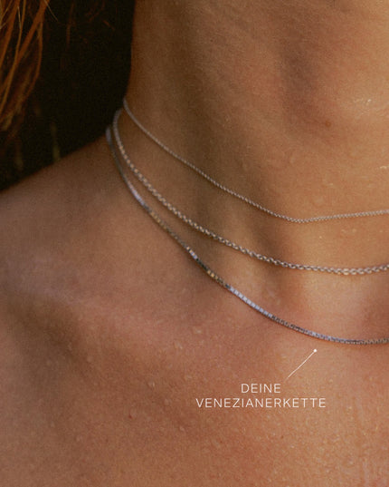 Venezianerkette VENICE Zart 14k Weißgold-3
