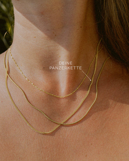 Panzerkette TIMELESS Schlicht 8k Gold-1