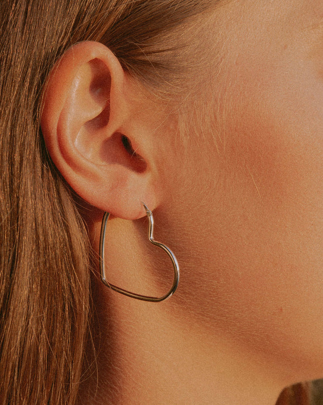 Creolen HEART Silber Rhodiniert-1