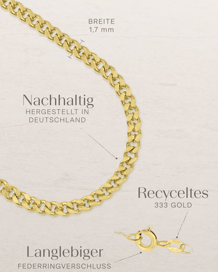 Panzerkette TIMELESS Schlicht 8k Gold-2