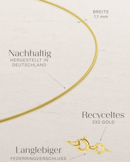 Schlangenkette ETERNITY Zierlich 8k Gold-3