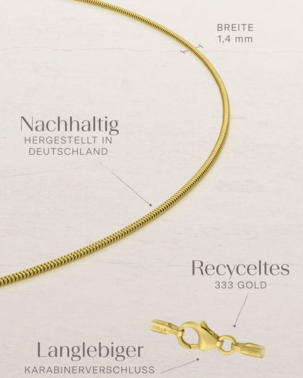 Schlangenkette ETERNITY Filigran 8k Gold-3