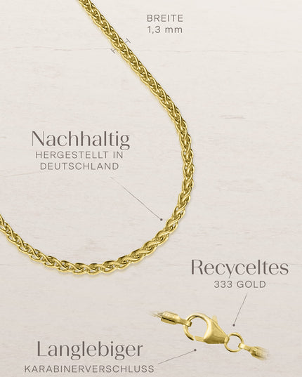Zopfkette TWIST Filigran 8k Gold-1