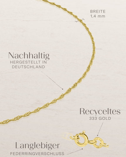 Fußkette Singapurkette SINGAPORE Filigran 8k Gold-3