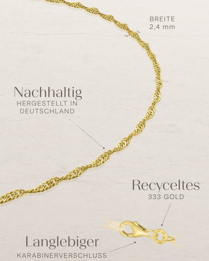 Fußkette Singapurkette SINGAPORE Original 8k Gold-3