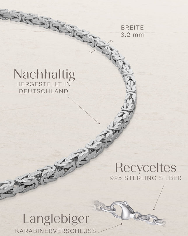 Armband Königskette ROYAL Klassisch Silber-1