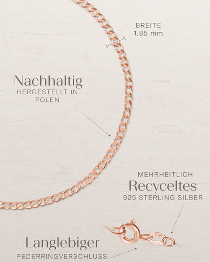 Armband Panzerkette ESSENTIAL Roségold Vergoldet-4