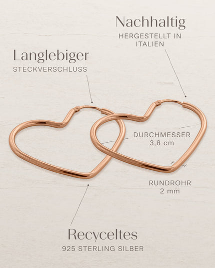 Creolen HEART Roségold Vergoldet-3