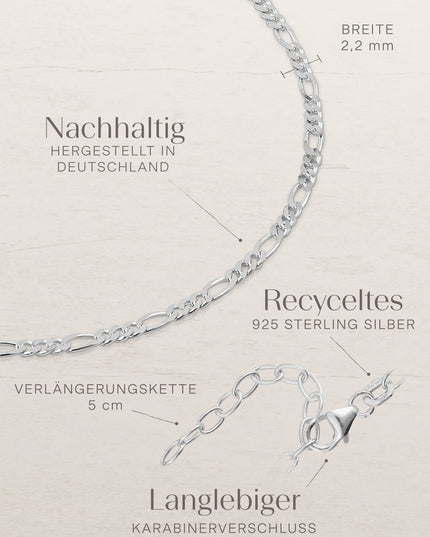 Fußkette Figarokette VARIED Silber-4