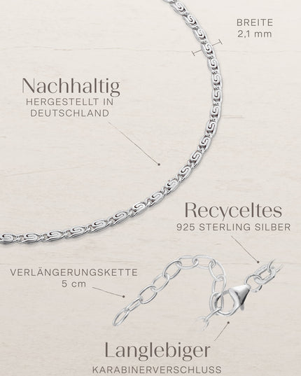 Fußkette S-Panzerkette TIMELESS Silber-4