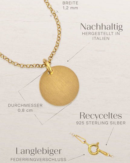 Kettenanhänger CIRCLE 1,2 cm Vergoldet-4