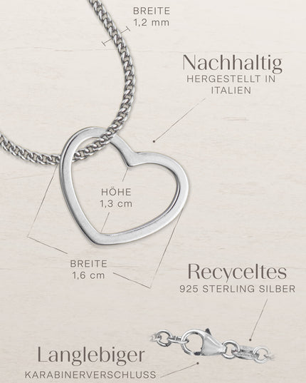 Kettenanhänger HEART Silber Rhodiniert-4