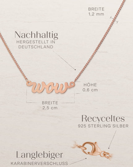 Kettenanhänger WOW Roségold Vergoldet-4