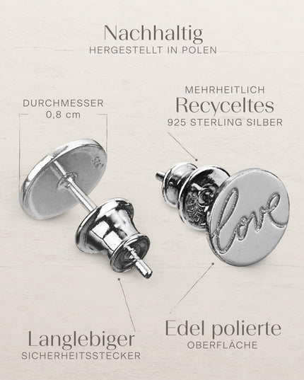 Ohrringe LOVE Silber Rhodiniert-3