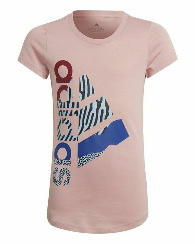 Child's Short Sleeve T-Shirt Adidas Girl Power Pink-0