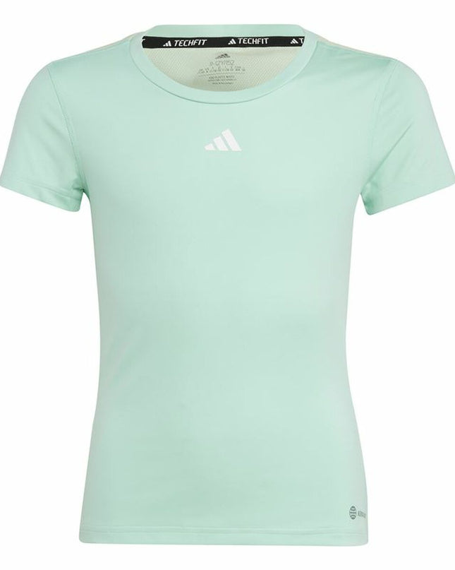 Child's Short Sleeve T-Shirt Adidas Techfit Aeroready Sport Icons Green-0