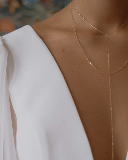 AVA Y DROP DOUBLE LAYER NECKLACE-3