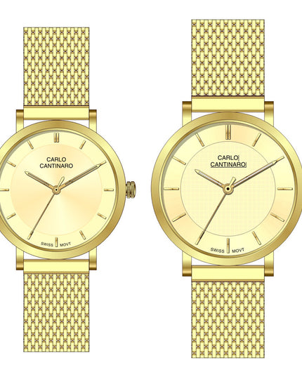 Carlo Cantinaro CC3001SM004 Partnerset Damenuhr Herrenuhr-0