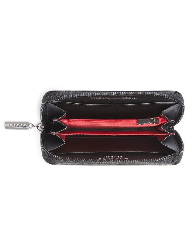 Ellen Black Vegan Zip Around Wallet-1