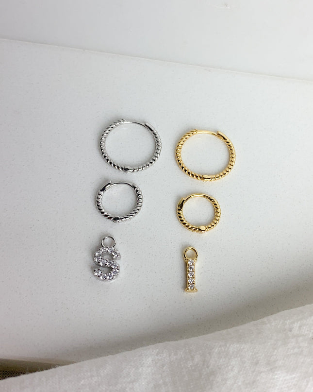 MINI MALEA HOOPS with LETTER CHARMS-1