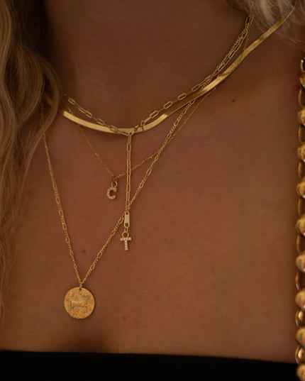 INITIAL NECKLACE with LETTER CHARM-2