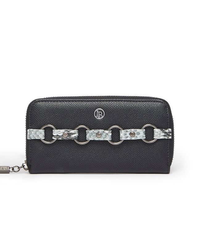 Ellen Black Vegan Zip Around Wallet-0