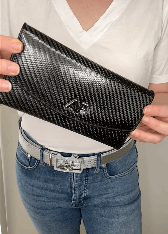 Damengeldbörse aus hochwertigem Carbon-0